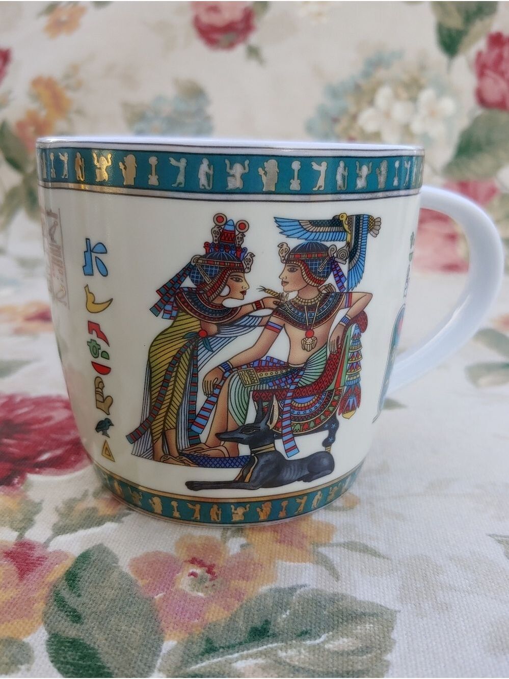 Fathi Mahmoud Vintage Limoges Sculpture Egyptian Art Porcelain Mug